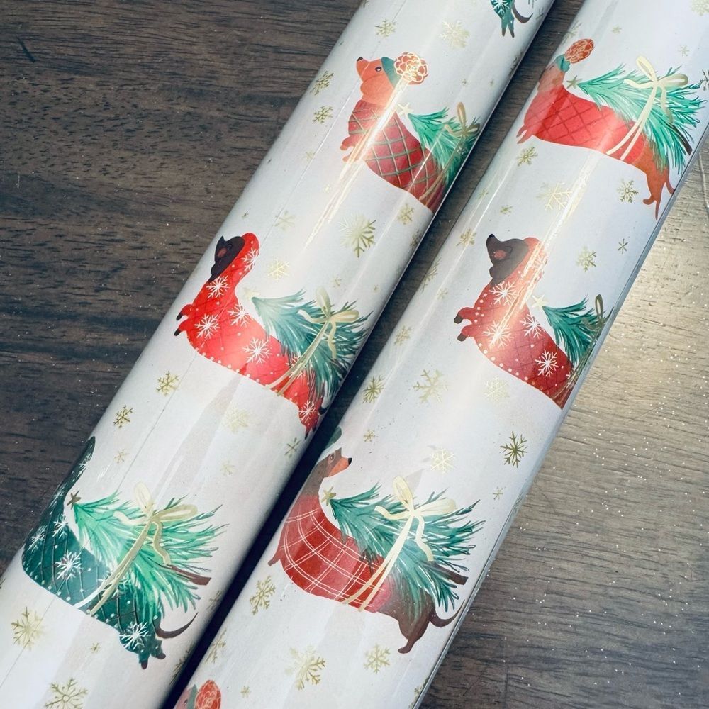 Dachshund Sweater Dog Print Holiday Gift Wrap Wrapping Paper Roll